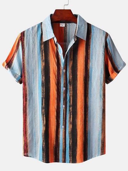 Vibrant Hawaiian Print Men's Casual Beach Shirt for Effortless Summer Style