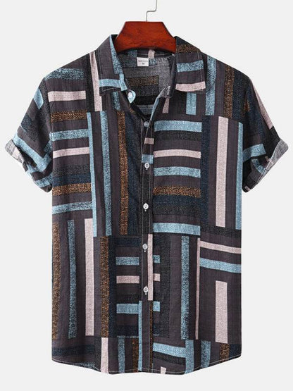 Vibrant Hawaiian Print Men's Casual Beach Shirt for Effortless Summer Style