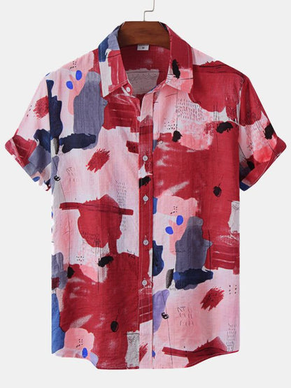 Vibrant Hawaiian Print Men's Casual Beach Shirt for Effortless Summer Style