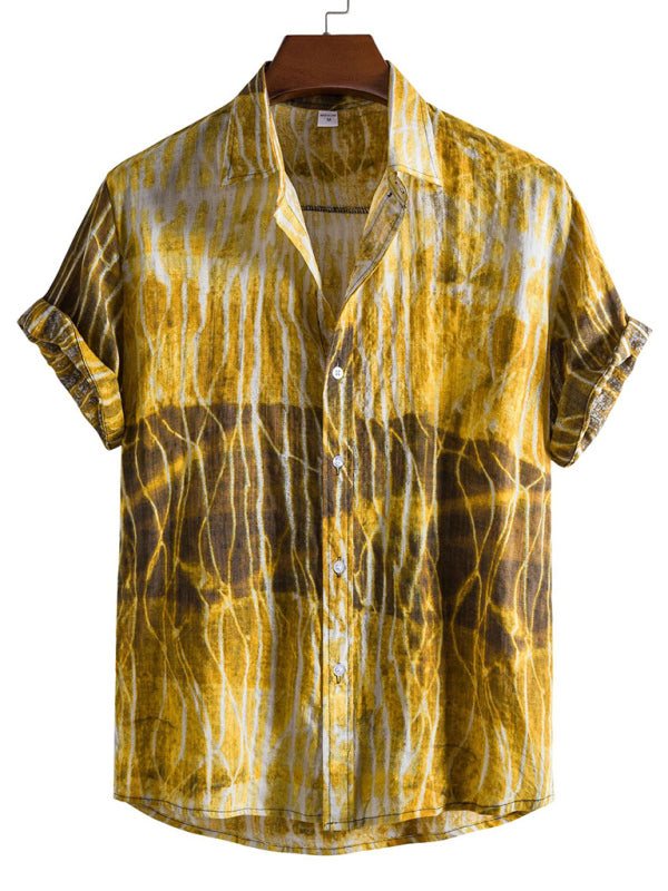 Vibrant Floral Paradise: Men's Casual Short Sleeve Summer Shirt