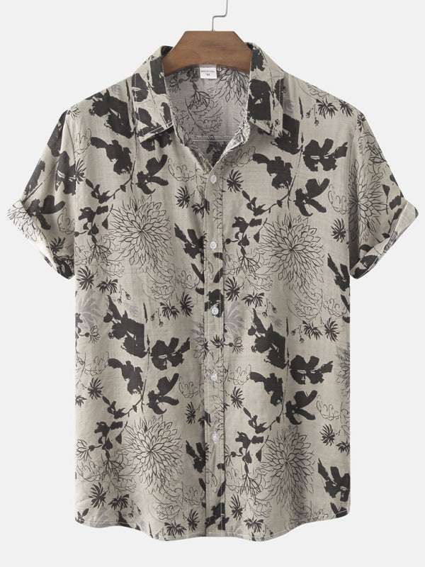 Vibrant Floral Print Short Sleeve Shirt for Men - Perfect for Spring and Summer Adventures