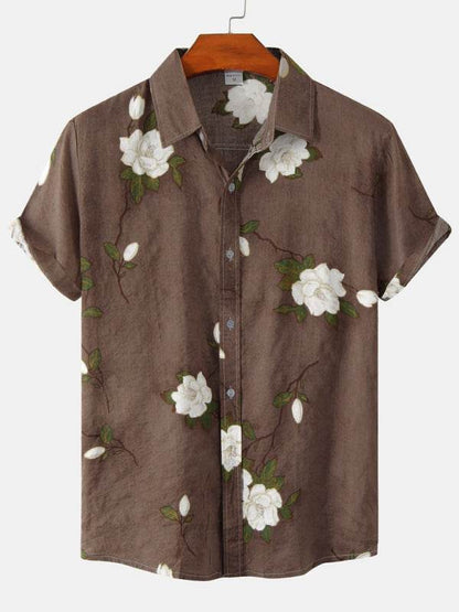 Vibrant Floral Print Short Sleeve Shirt for Men - Perfect for Spring and Summer Adventures