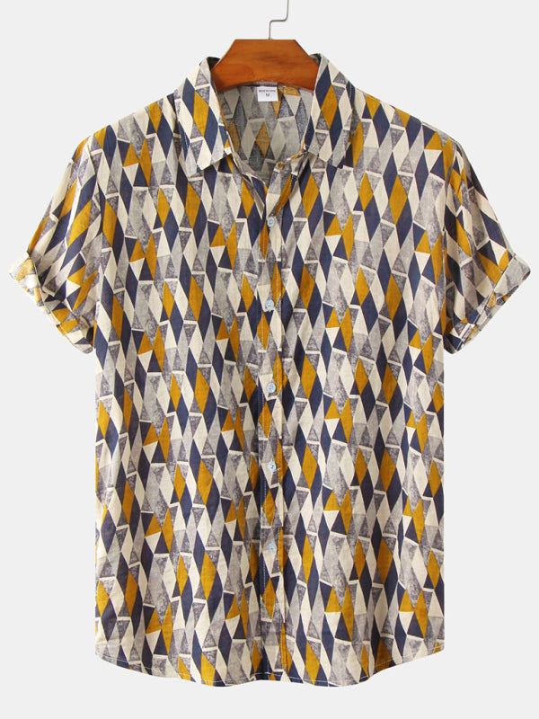 Vibrant Floral Print Short Sleeve Shirt for Men - Perfect for Spring and Summer Adventures