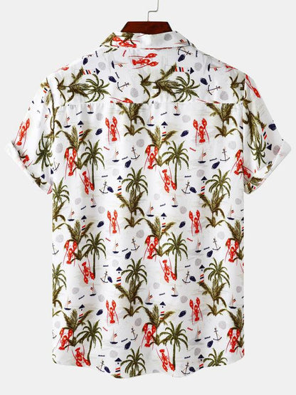 Vibrant Men's Tropical Floral Beach Shirt for Effortless Summer Style