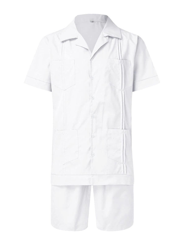 Elevate Your Casual Style with Our Men's Linen Sports Shirt and Shorts Set
