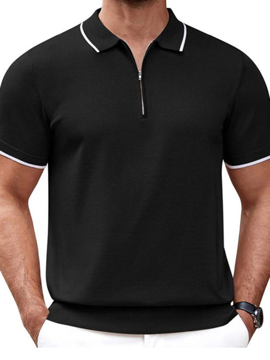 Zipper Sweater Polo Shirt for Business and Casual Wear
