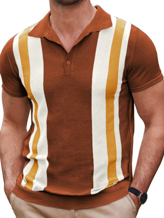 Striped Jacquard Polo Shirt for Sophisticated Style