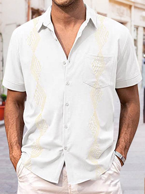 Chic British Slim Fit Short Sleeve Lapel Shirt for Youth - Perfect for Spring-Summer Style!