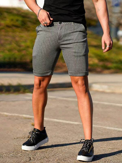 Stylish Men's Plus Size Slim Fit Plaid Shorts for Casual Spring-Summer Vibes