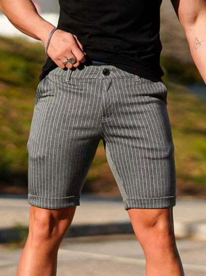 Stylish Men's Plus Size Slim Fit Plaid Shorts for Casual Spring-Summer Vibes