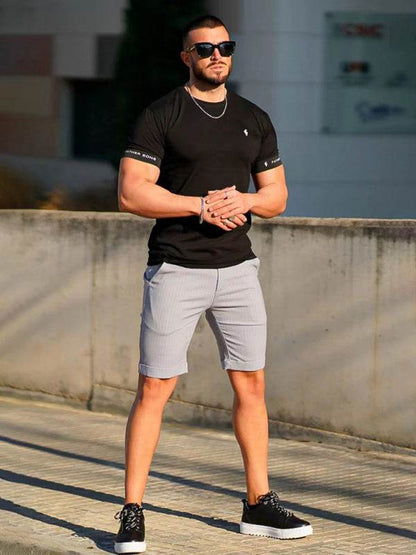 Stylish Men's Plus Size Slim Fit Plaid Shorts for Casual Spring-Summer Vibes