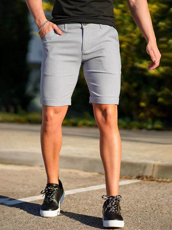 Stylish Men's Plus Size Slim Fit Plaid Shorts for Casual Spring-Summer Vibes