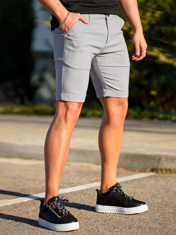 Stylish Men's Plus Size Slim Fit Plaid Shorts for Casual Spring-Summer Vibes