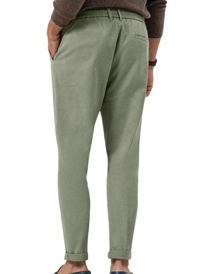 Stylish Men's Solid Color Straight-Leg Business Casual Trousers for Effortless Elegance