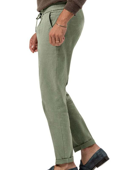 Stylish Men's Solid Color Straight-Leg Business Casual Trousers for Effortless Elegance