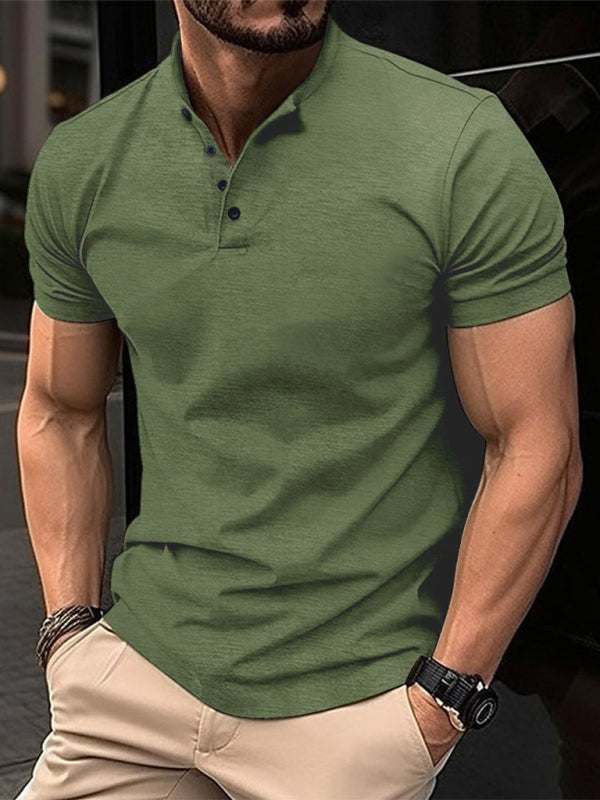 Stylish Men's Henley Neck Sports Polo - Perfect for Spring-Summer Adventures