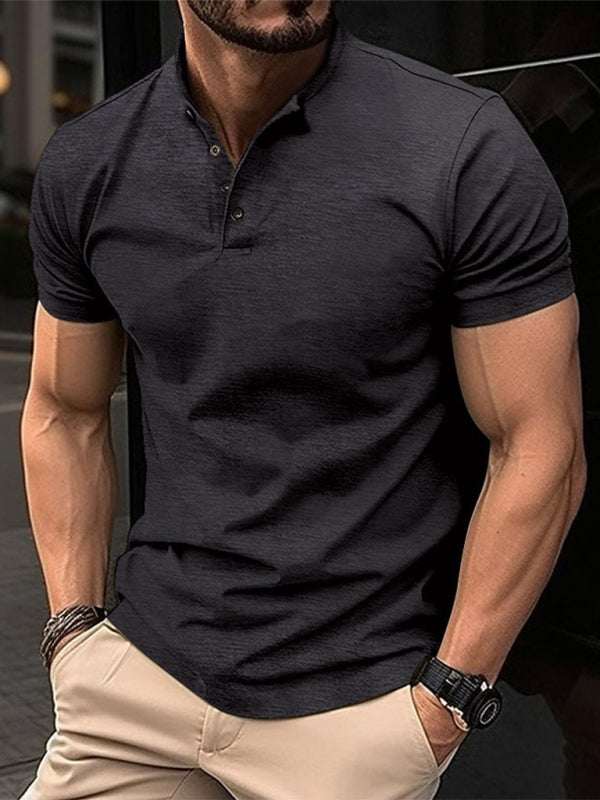 Stylish Men's Henley Neck Sports Polo - Perfect for Spring-Summer Adventures