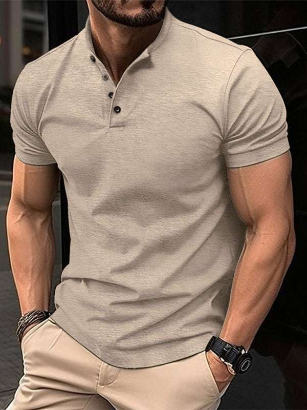 Stylish Men's Henley Neck Sports Polo - Perfect for Spring-Summer Adventures