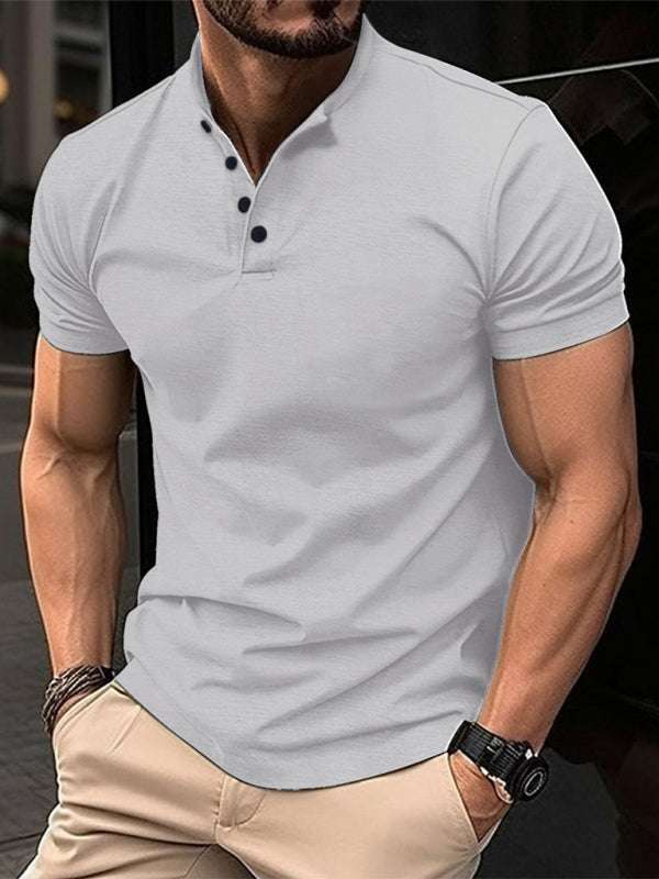 Stylish Men's Henley Neck Sports Polo - Perfect for Spring-Summer Adventures