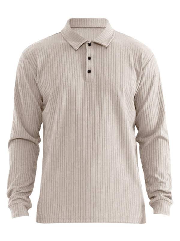 Sleek Men's Slim Fit Long Sleeve Polo T-Shirt - Sporty Lapel Style for Effortless Confidence