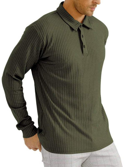 Elevate Your Style: Versatile Men's Long Sleeve Polo T-Shirt for All Seasons