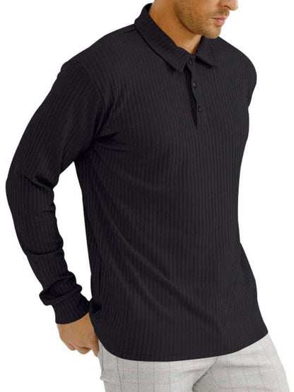 Elevate Your Style: Versatile Men's Long Sleeve Polo T-Shirt for All Seasons