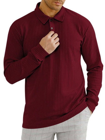 Elevate Your Style: Versatile Men's Long Sleeve Polo T-Shirt for All Seasons