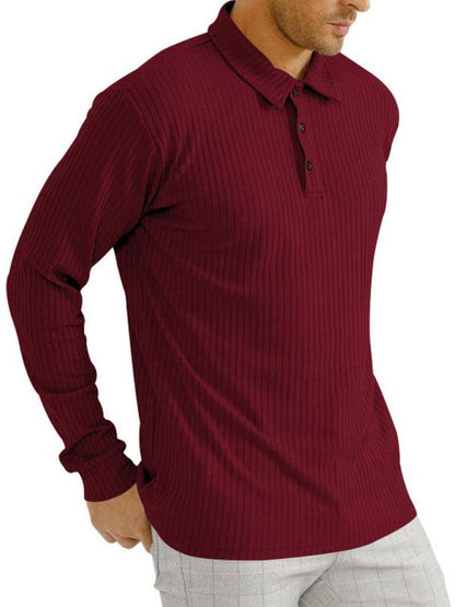 Elevate Your Style: Versatile Men's Long Sleeve Polo T-Shirt for All Seasons