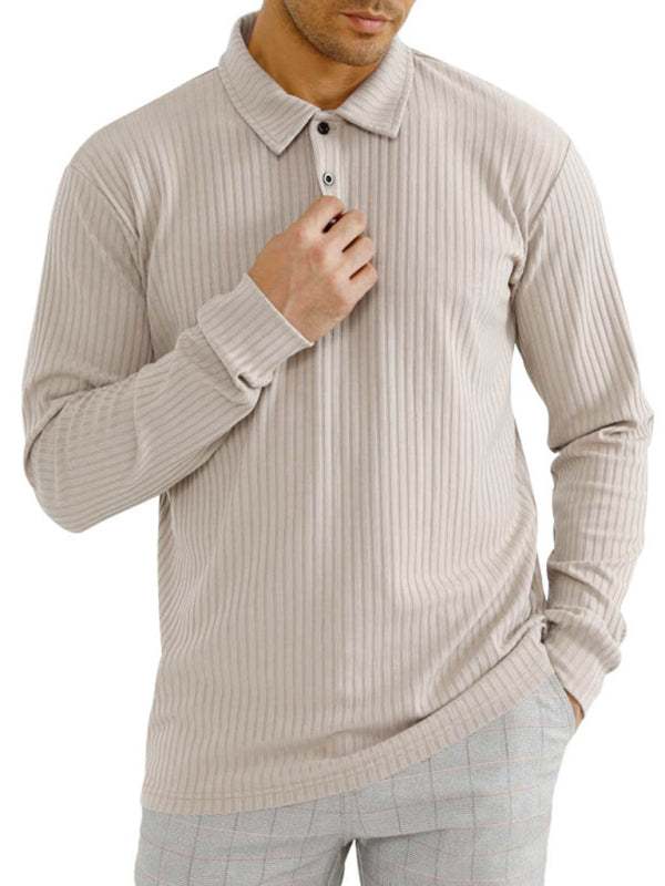 Elevate Your Style: Versatile Men's Long Sleeve Polo T-Shirt for All Seasons