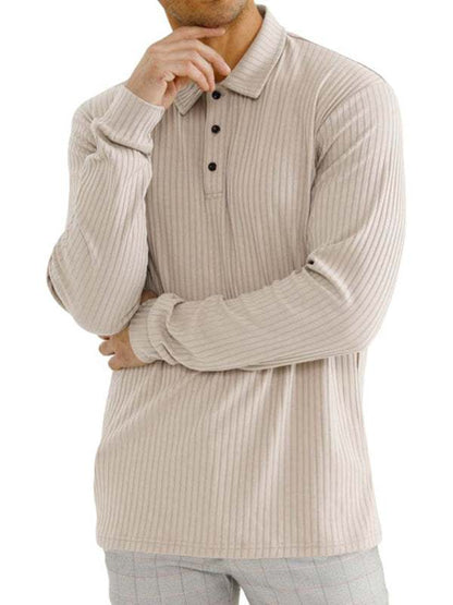 Elevate Your Style: Versatile Men's Long Sleeve Polo T-Shirt for All Seasons