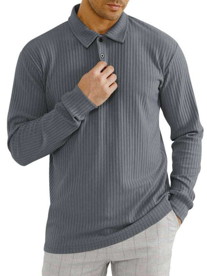 Elevate Your Style: Versatile Men's Long Sleeve Polo T-Shirt for All Seasons