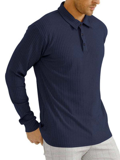 Elevate Your Style: Versatile Men's Long Sleeve Polo T-Shirt for All Seasons