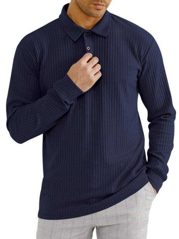 Elevate Your Style: Versatile Men's Long Sleeve Polo T-Shirt for All Seasons