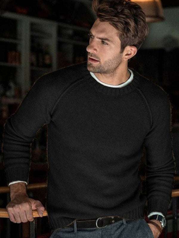 Stylish Men's Slim Fit Round Neck Sweaters for Effortless Leisure