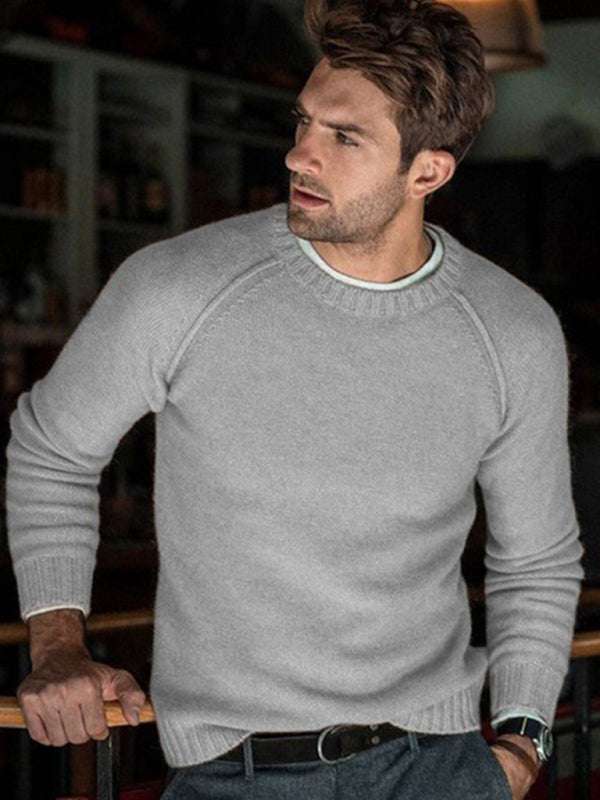 Stylish Men's Slim Fit Round Neck Sweaters for Effortless Leisure