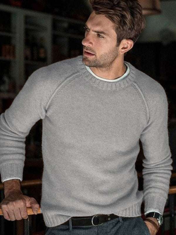 Stylish Men's Slim Fit Round Neck Sweaters for Effortless Leisure