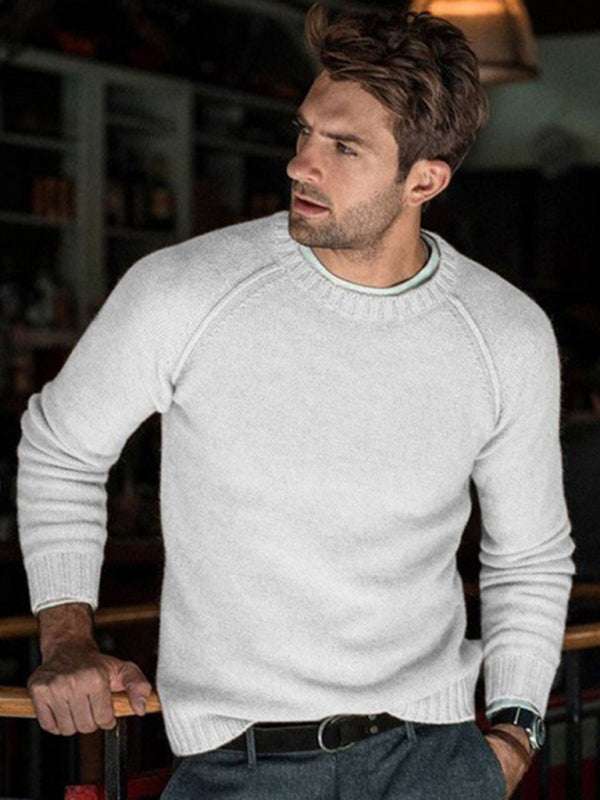 Stylish Men's Slim Fit Round Neck Sweaters for Effortless Leisure