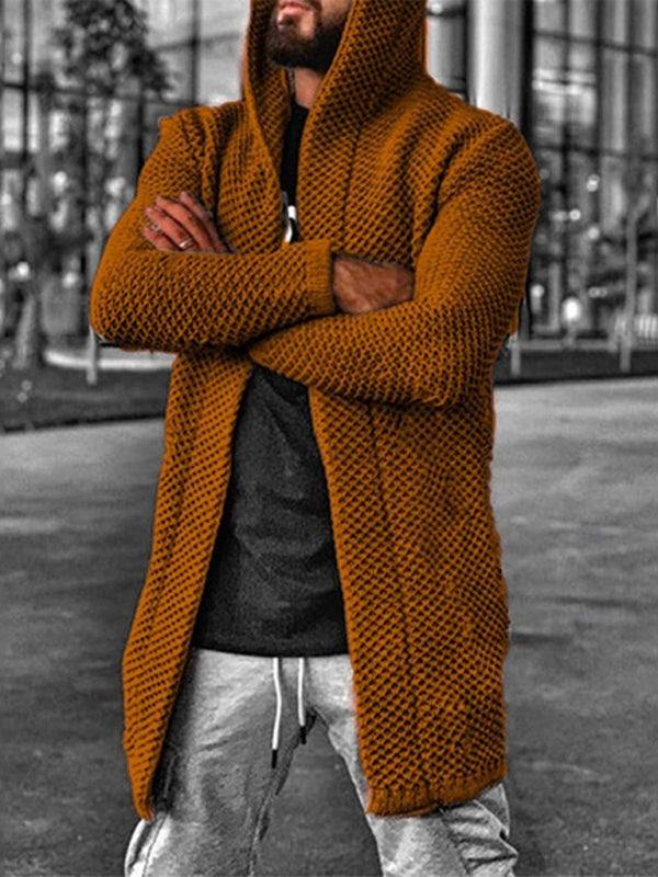 Cozy Men's Hooded Knitted Cardigan - Perfect for Spring & Summer Outings