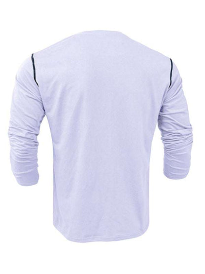 Men's Vibrant Color Block Knit Henley Long Sleeve Tee