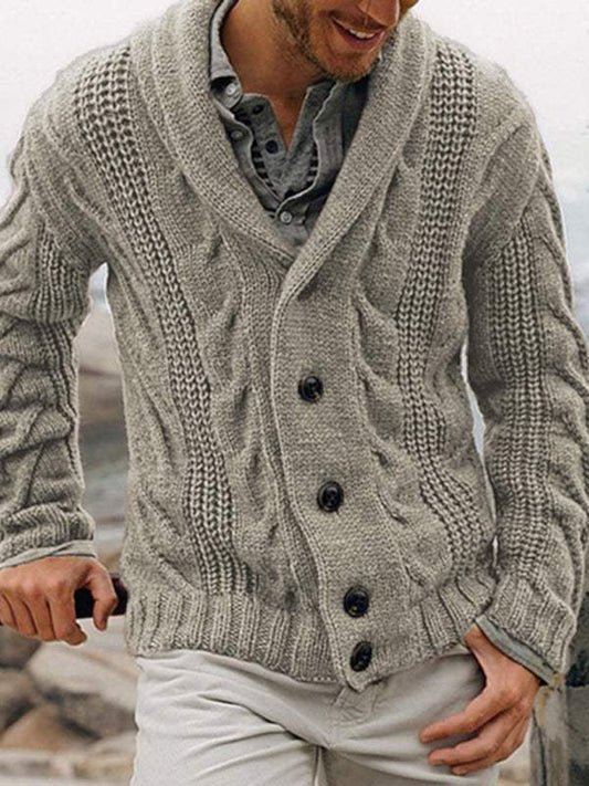 Stylish Large Size Men's Knit Cardigan Sweater for Autumn-Winter Fashion