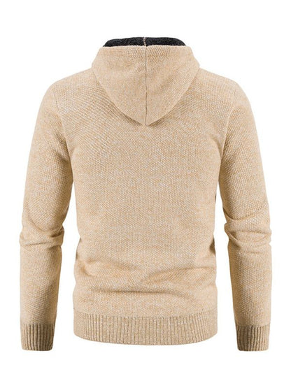 Cozy Casual Knitted Hooded Zipper Jacket for Men - Perfect for Autumn Adventures