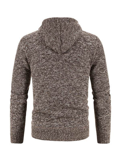 Cozy Casual Knitted Hooded Zipper Jacket for Men - Perfect for Autumn Adventures