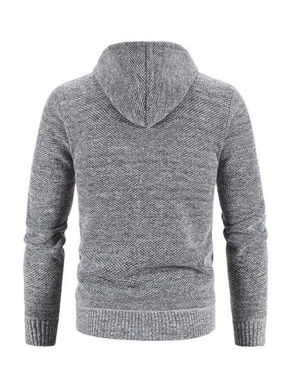 Cozy Casual Knitted Hooded Zipper Jacket for Men - Perfect for Autumn Adventures