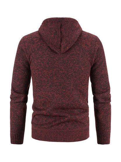 Cozy Casual Knitted Hooded Zipper Jacket for Men - Perfect for Autumn Adventures