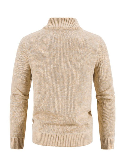 Stylish Men's Knitted Stand Collar Jacket for Casual Comfort