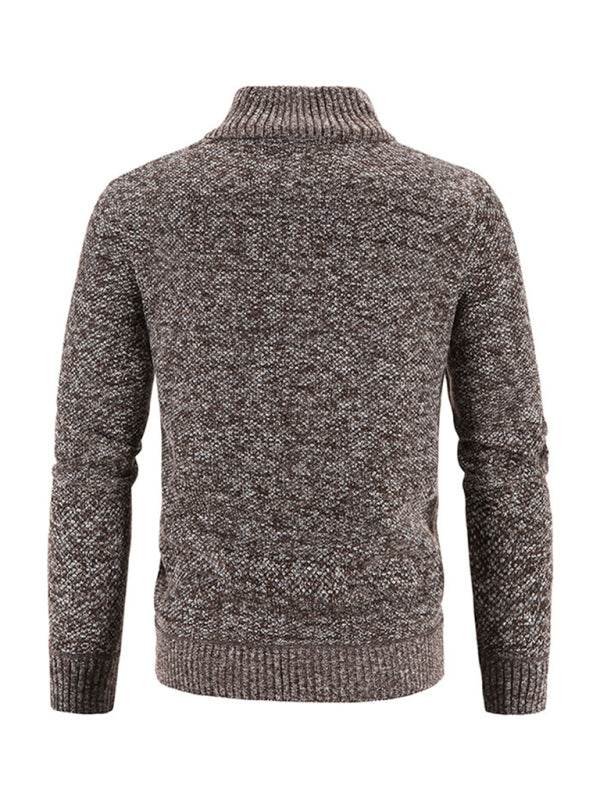 Stylish Men's Knitted Stand Collar Jacket for Casual Comfort