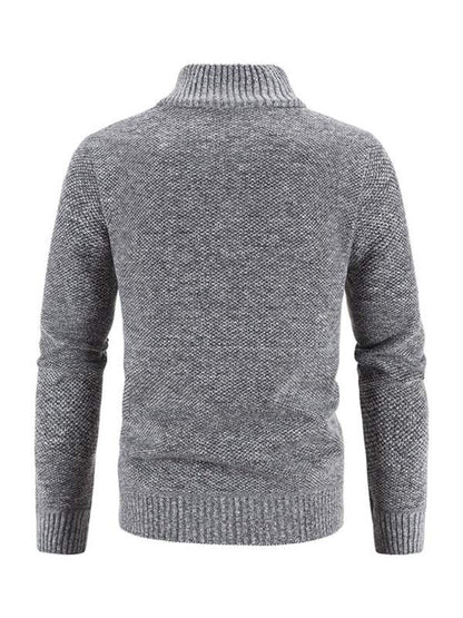 Stylish Men's Knitted Stand Collar Jacket for Casual Comfort