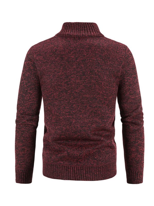 Stylish Men's Knitted Stand Collar Jacket for Casual Comfort