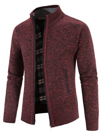 Stylish Men's Knitted Stand Collar Jacket for Casual Comfort