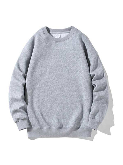 Classic Men's Solid Color Long Sleeve Crewneck Sweatshirt for All Seasons